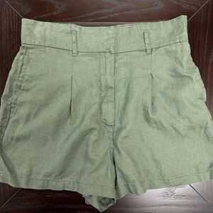**ARTISAN NY* Green Linen Shorts Size 12